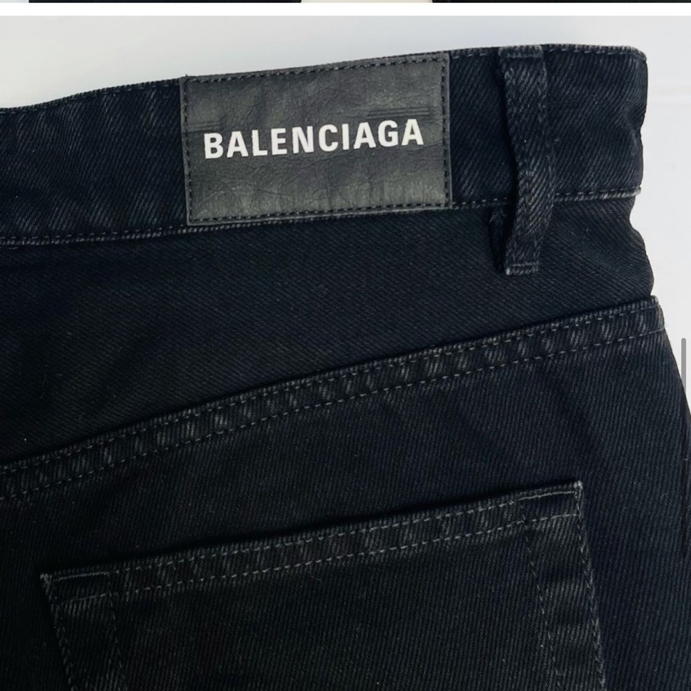 BALENCIAGA Black Straight Leg Denim Jeans Size 27 ankle length